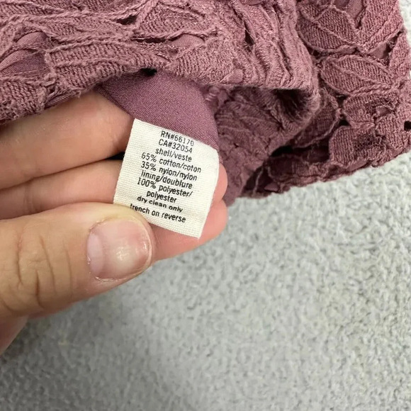 Pins & Needles Anthropologie Jacket Womens XS Pink Floral‎ Lace Zip Dainty Boho - Picture 5 of 6